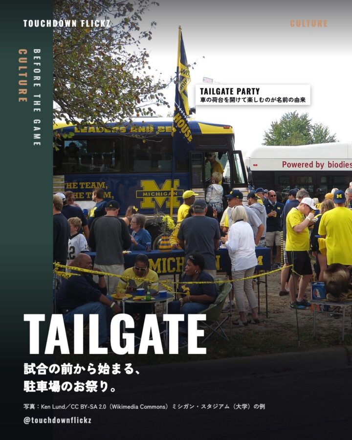 TAILGATE：試合の前から始まる、駐車場のお祭り。