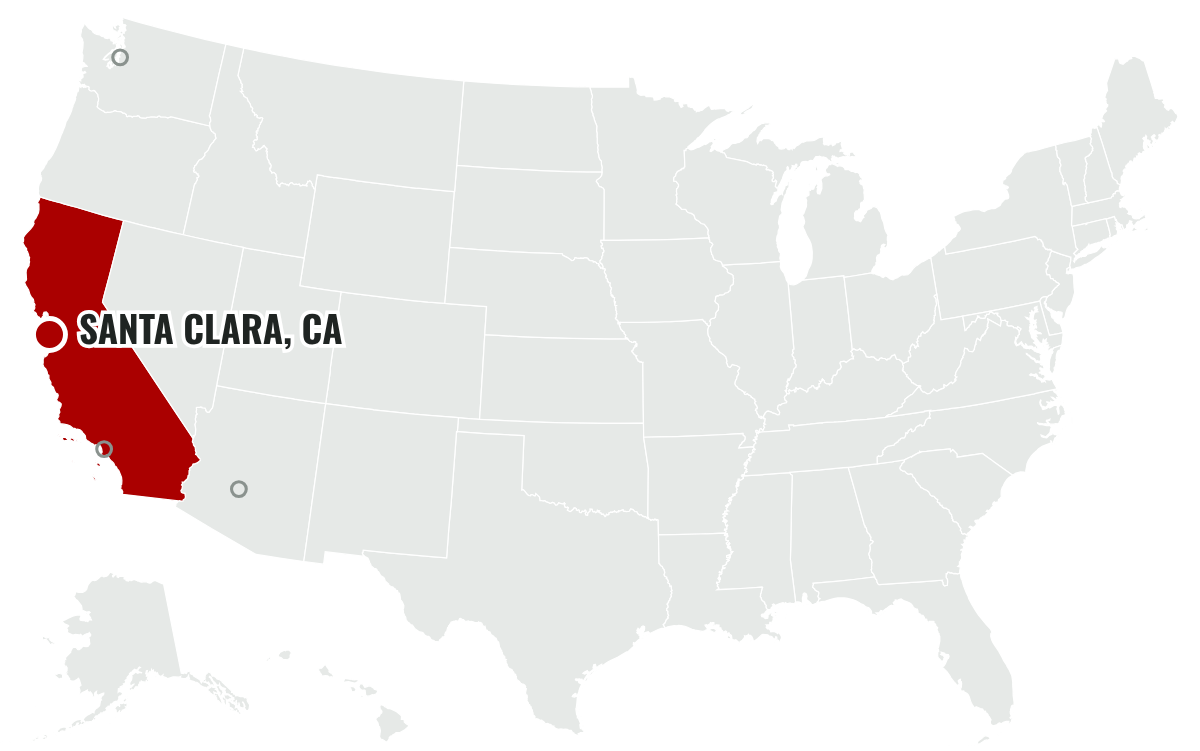 サンフランシスコ・フォーティナイナーズの本拠地の位置(California)
