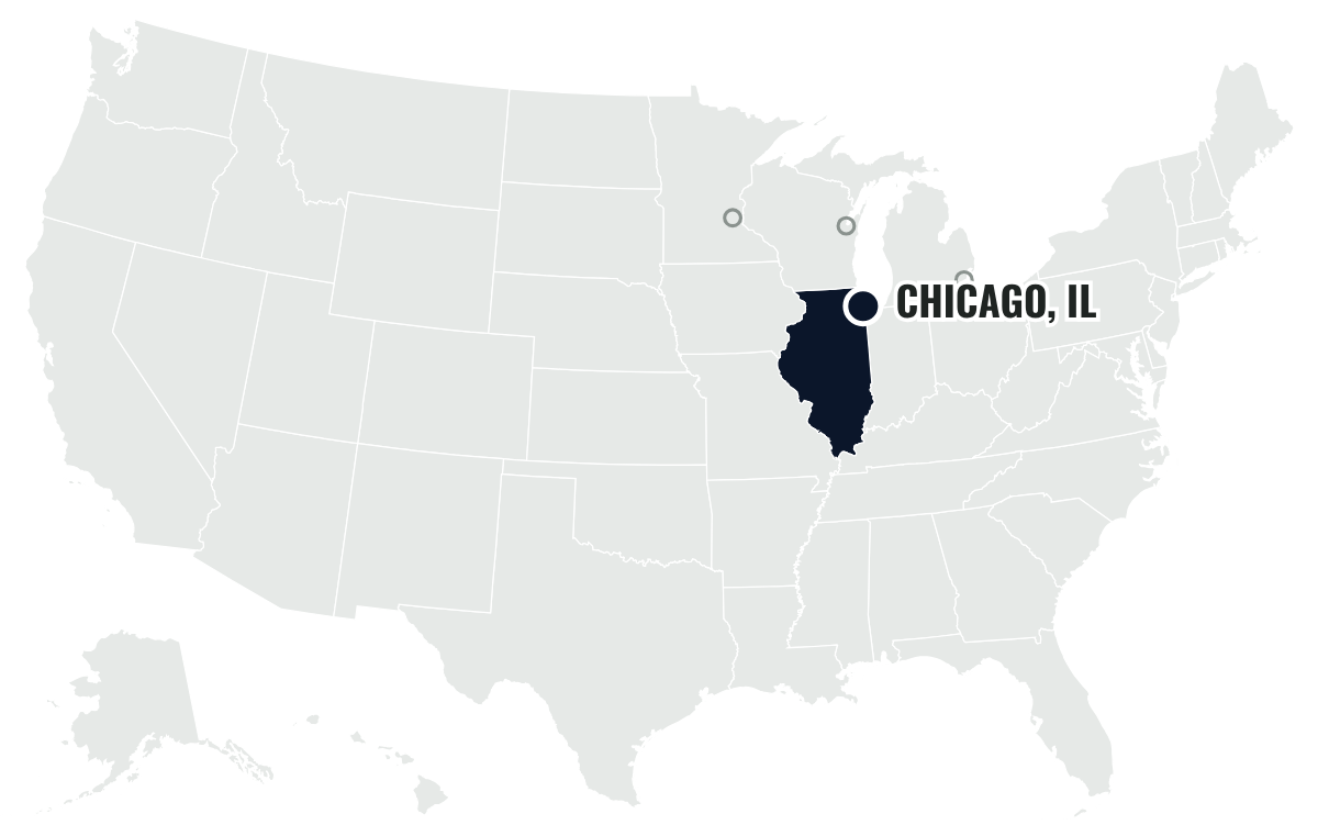 シカゴ・ベアーズの本拠地の位置(Illinois)