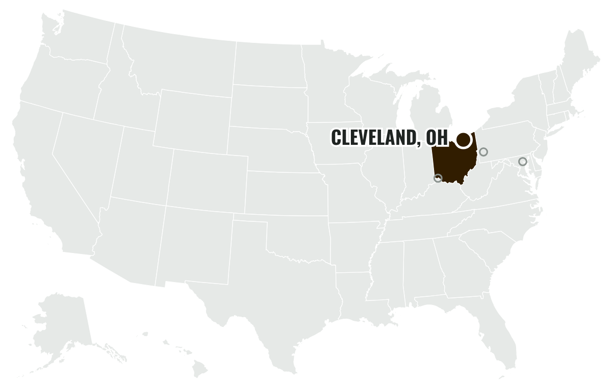 クリーブランド・ブラウンズの本拠地の位置(Ohio)