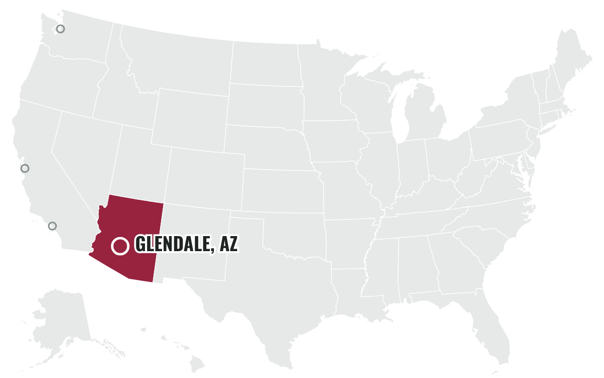アリゾナ・カーディナルスの本拠地の位置(Arizona)