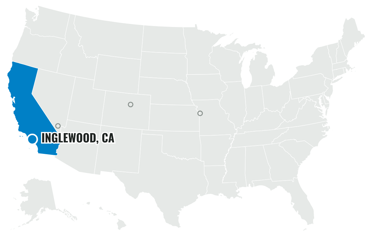 ロサンゼルス・チャージャーズの本拠地の位置（California）