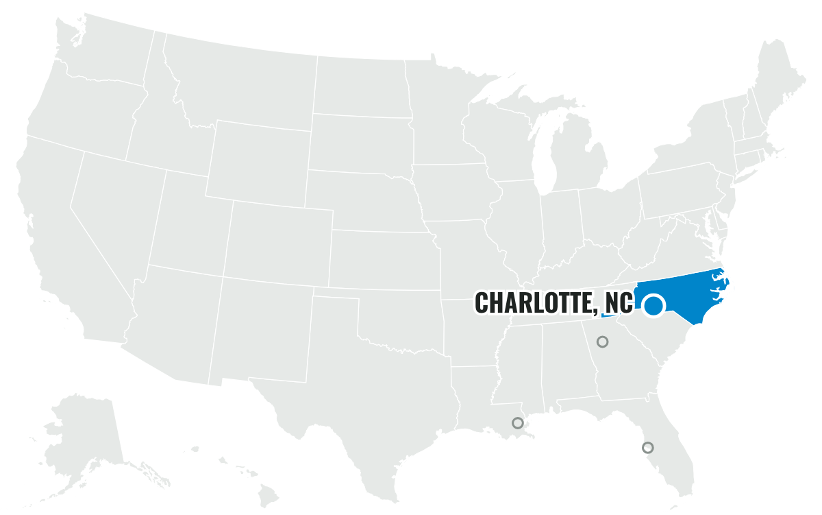 カロライナ・パンサーズの本拠地の位置(North Carolina)