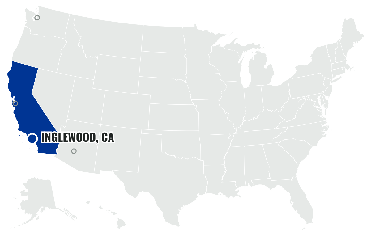 ロサンゼルス・ラムズの本拠地の位置(California)