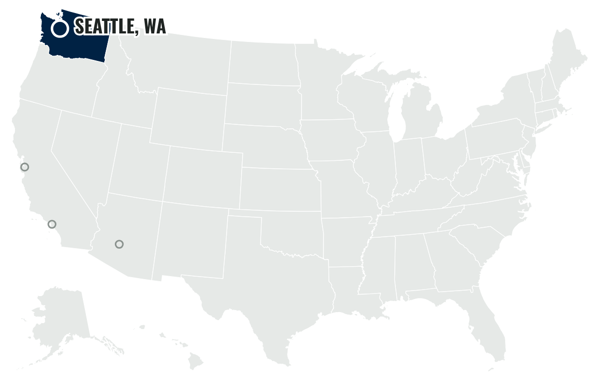 シアトル・シーホークスの本拠地の位置(Washington)
