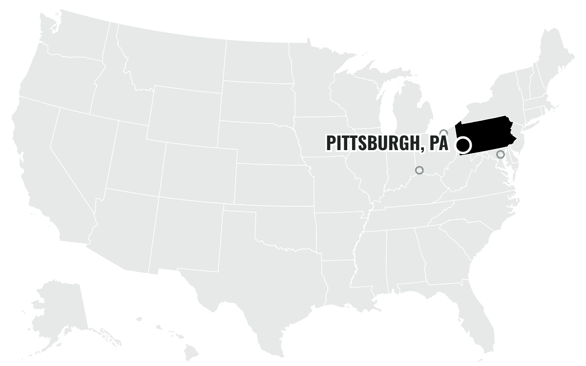 ピッツバーグ・スティーラーズの本拠地の位置(Pennsylvania)