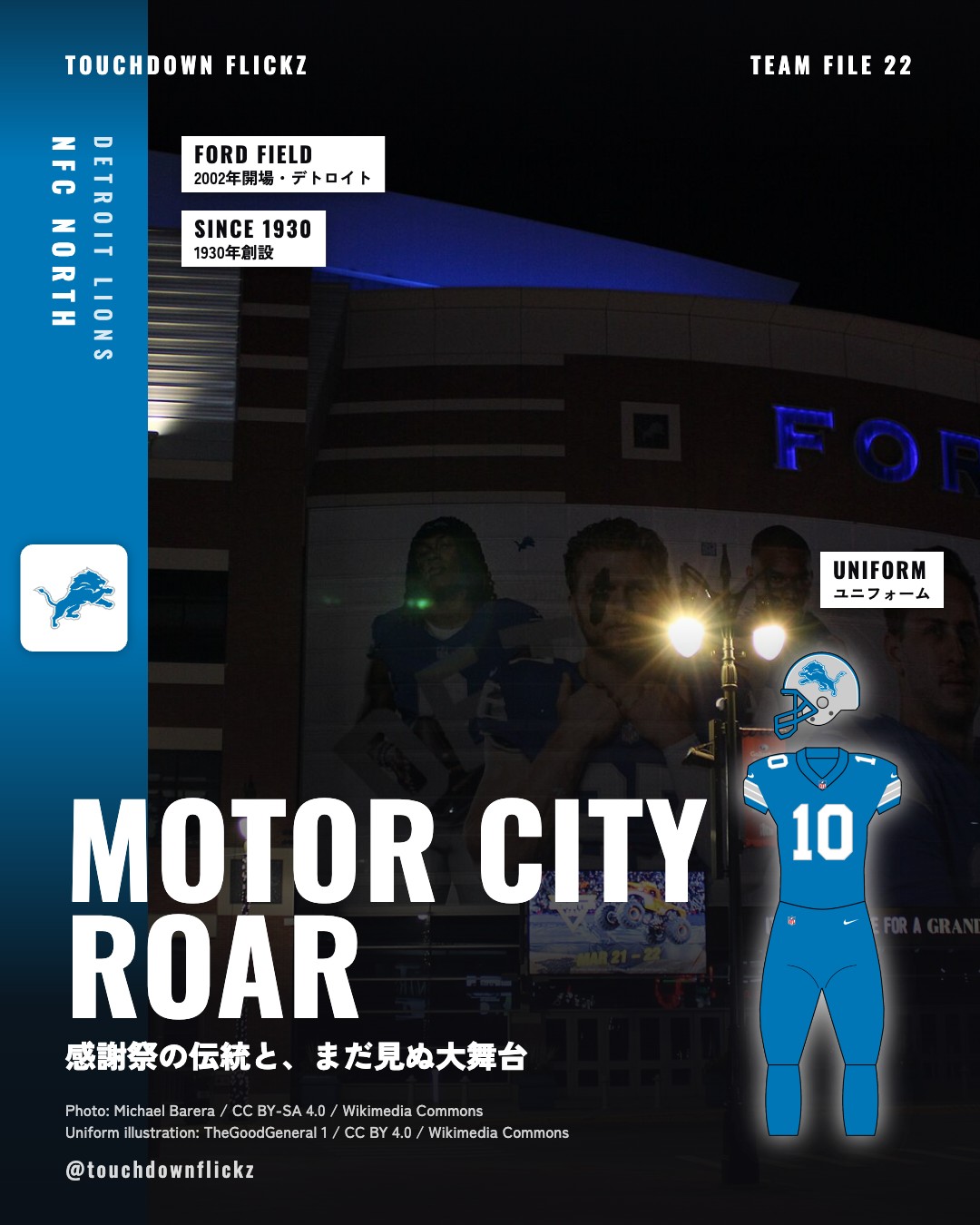 デトロイト・ライオンズのTEAM FILE表紙